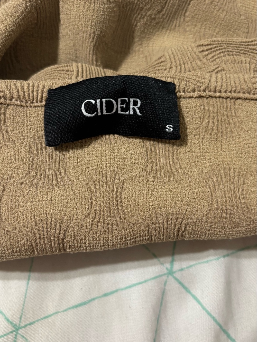 Cider Tan Textured Crop Top
